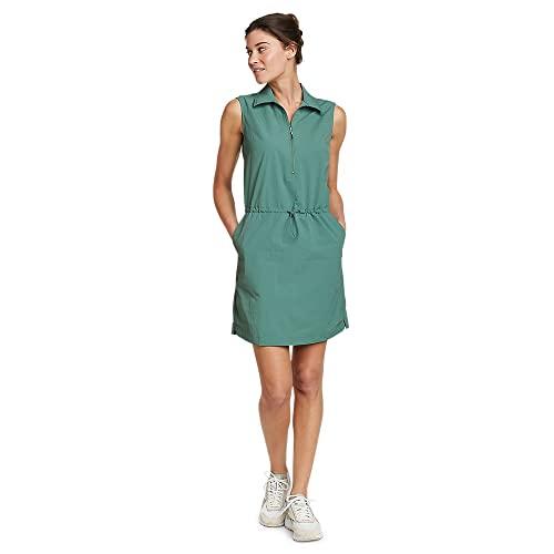 eddie bauer women's mountain crinkle dress, dk seafoam, medium