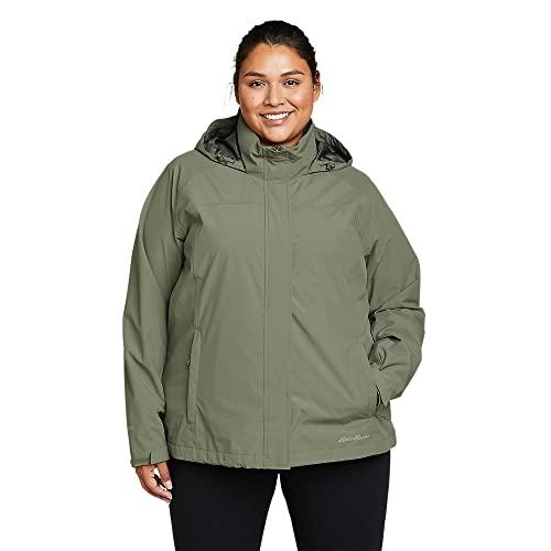 eddie bauer women's rainfoil packable jacket, sprig recycled, small