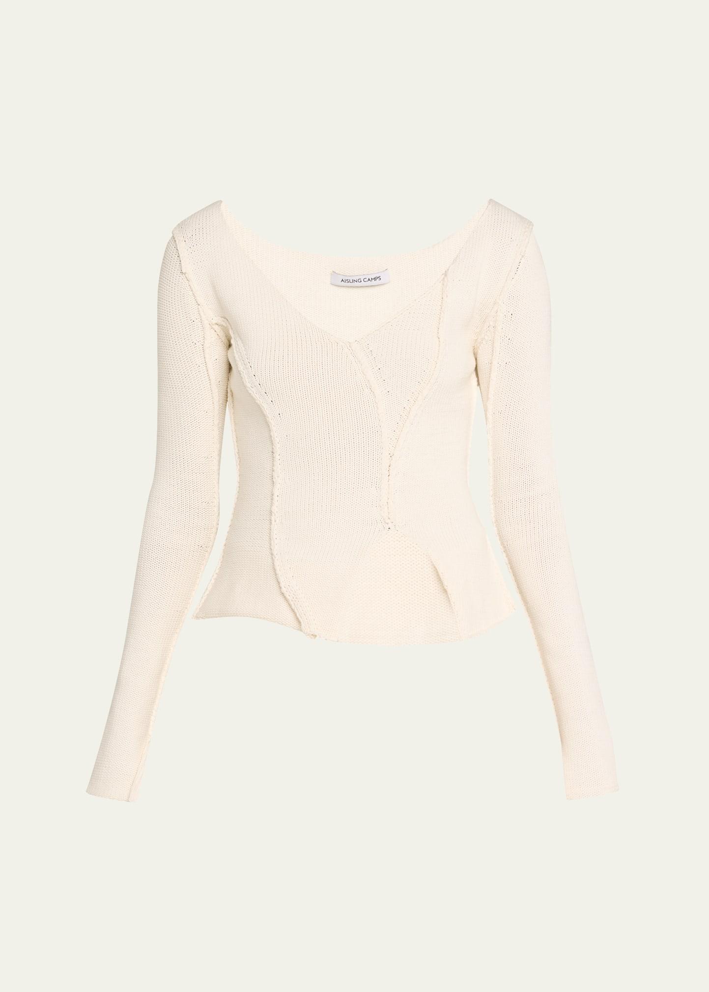 eddy v-neck exposed seam sweater