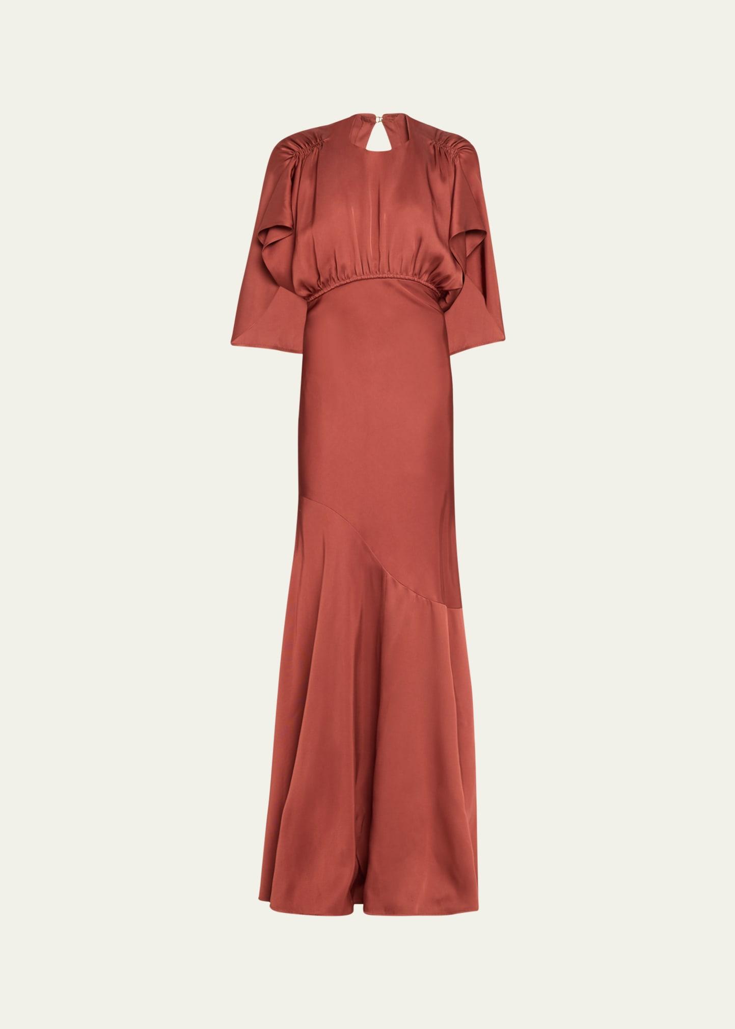 eden cascading satin dress