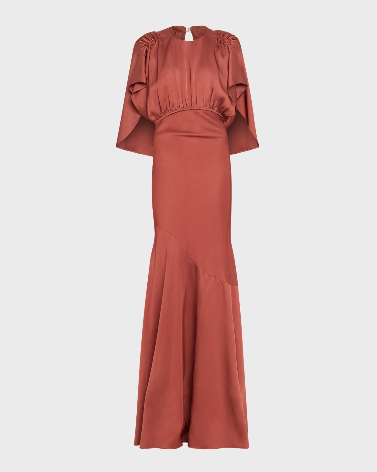 eden cascading satin dress