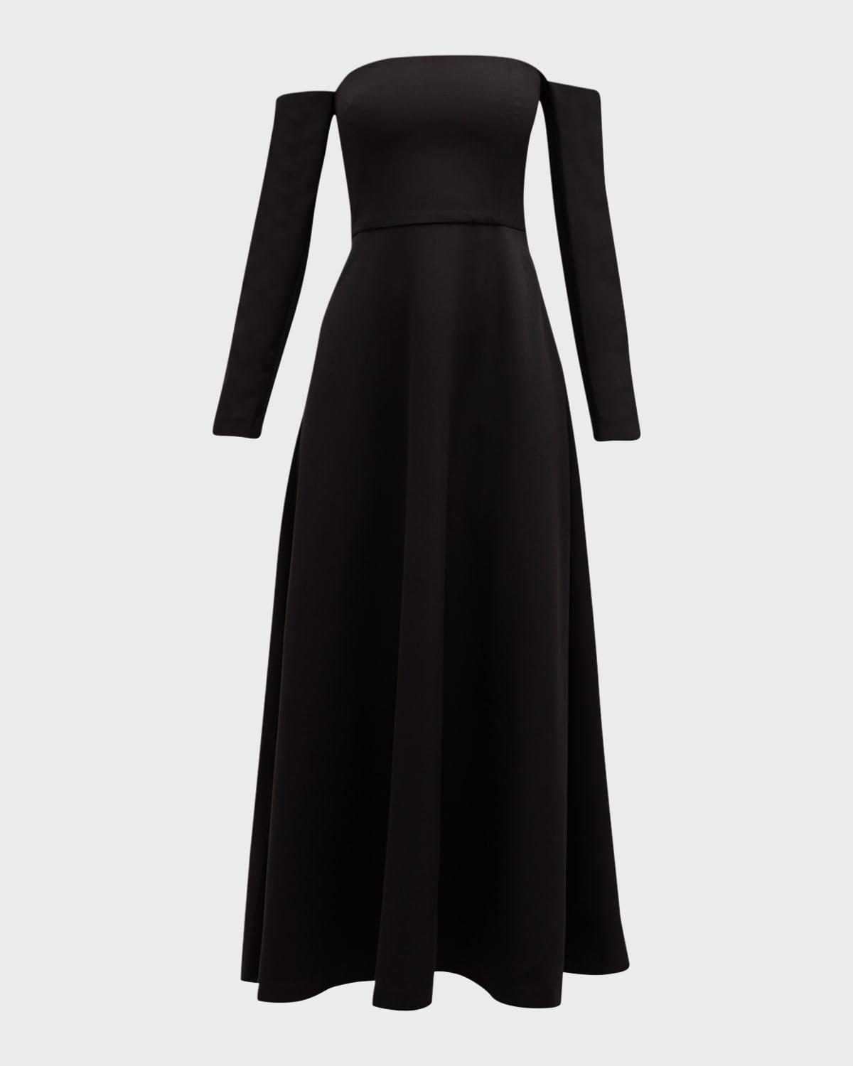 edia off-the-shoulder long-sleeve maxi dress