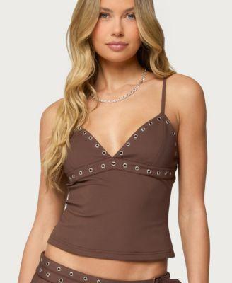 edikted womens hailie grommet tank matching sets