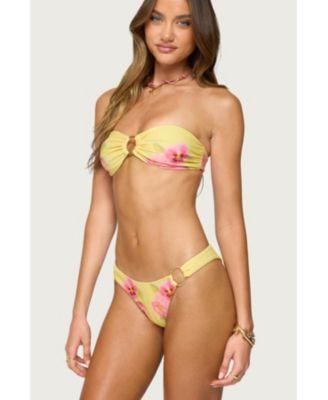edikted womens miley floral bandeua bikini top bikini bottoms