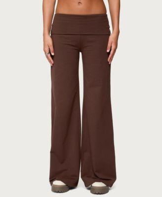 edikted womens wide leg fold over pants