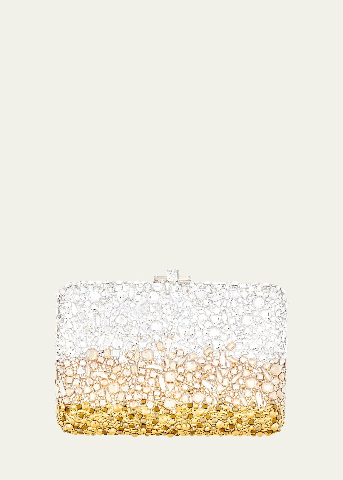 effervescent crystal slim clutch bag