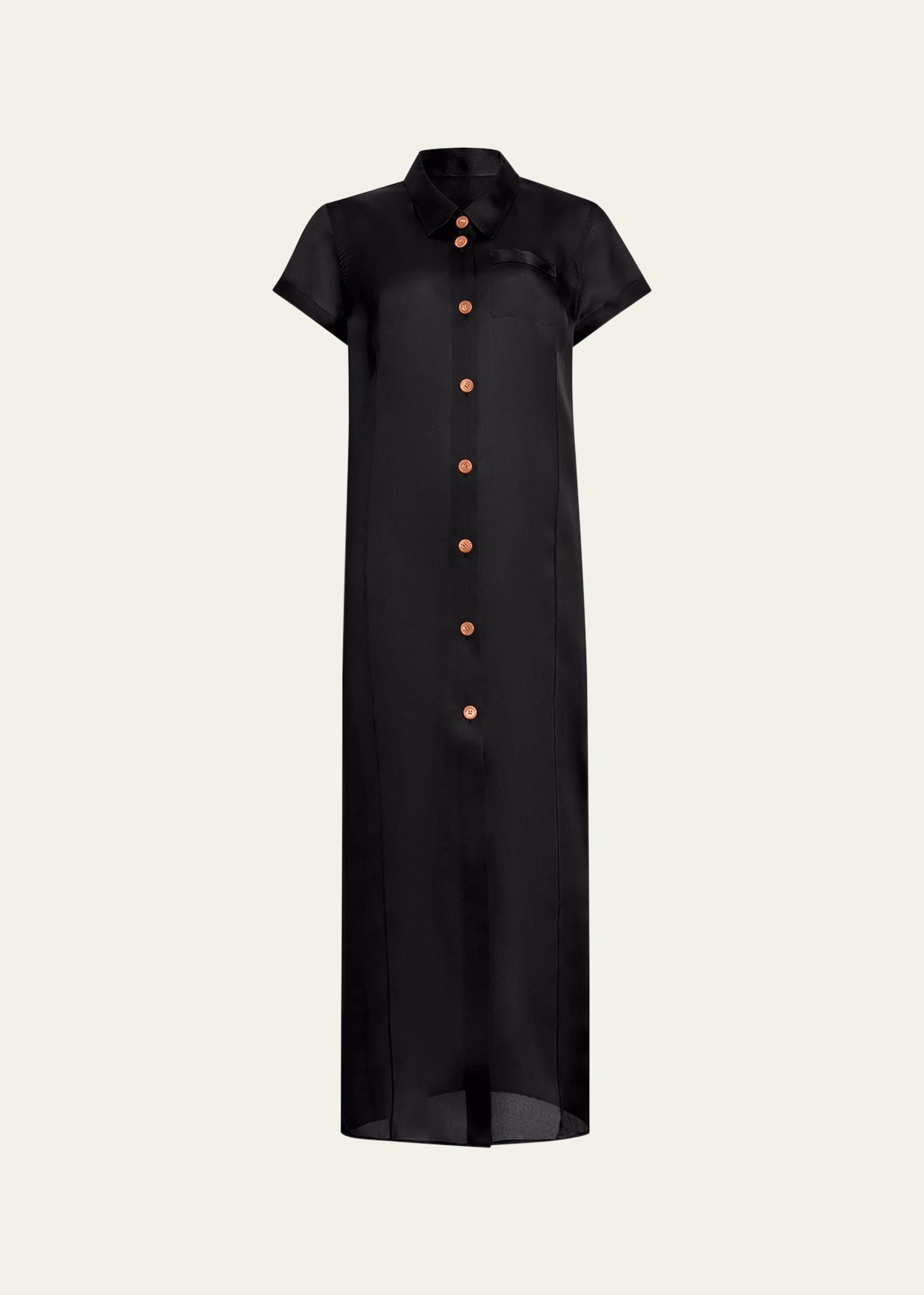 effy short-sleeve silk organza maxi dress
