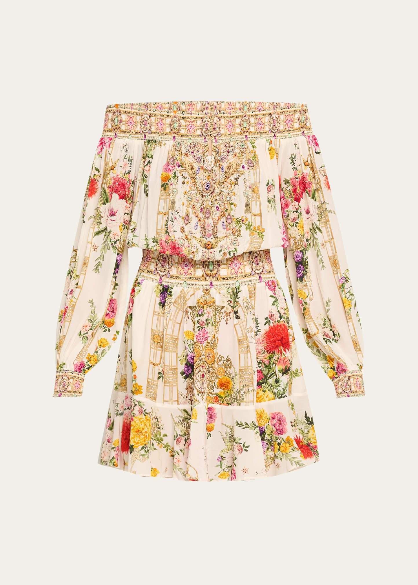 egyptian rose off-shoulder mini dress