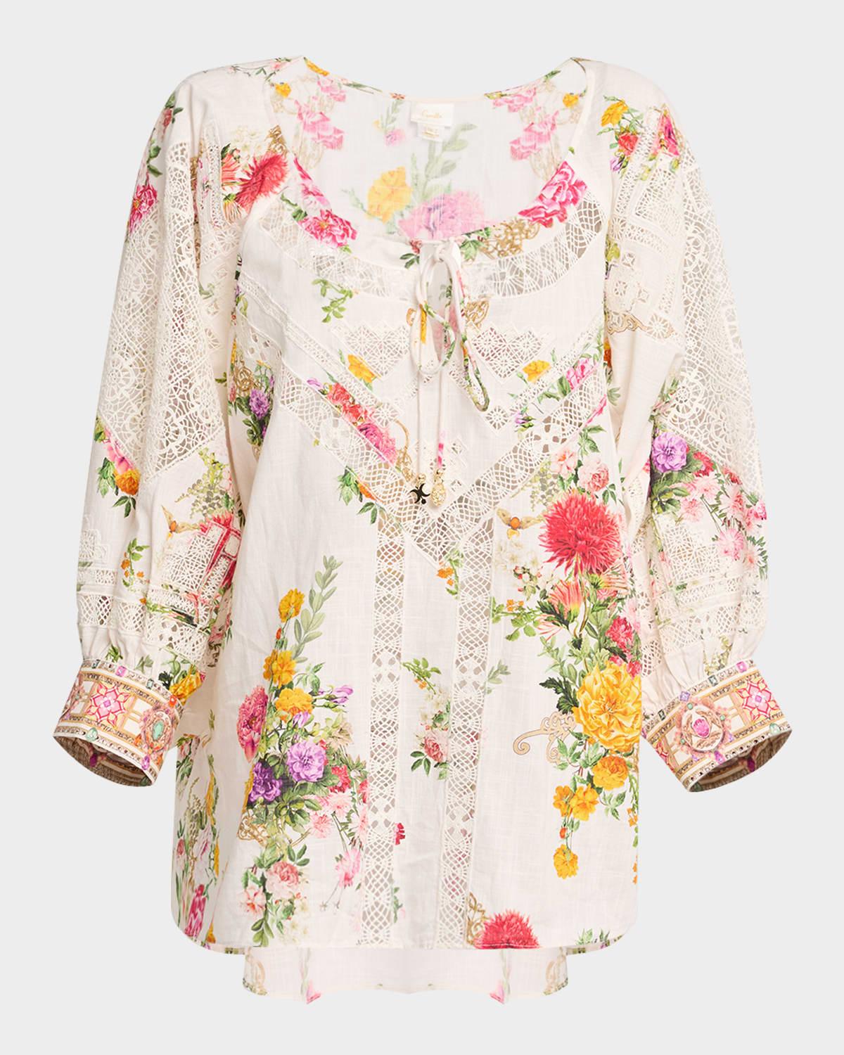 egyptian rose raglan-sleeve blouse