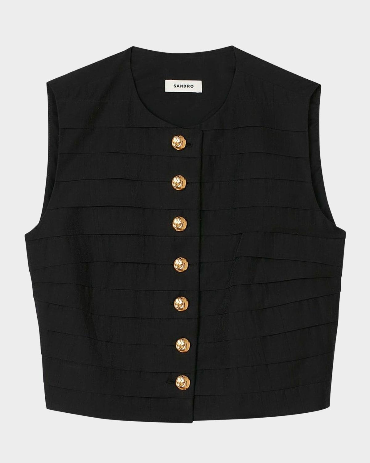 eilat pleated button-front top