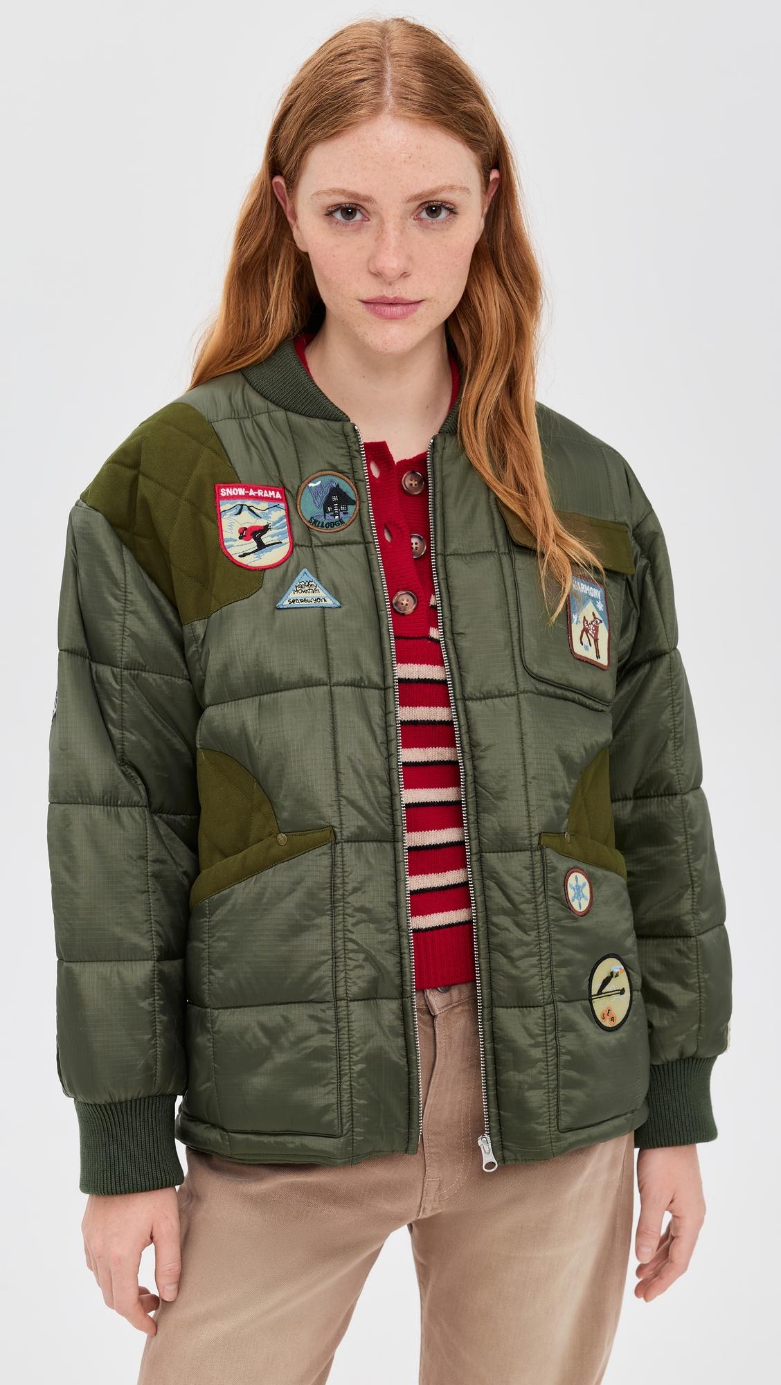 eira quilted patched puffer jacket