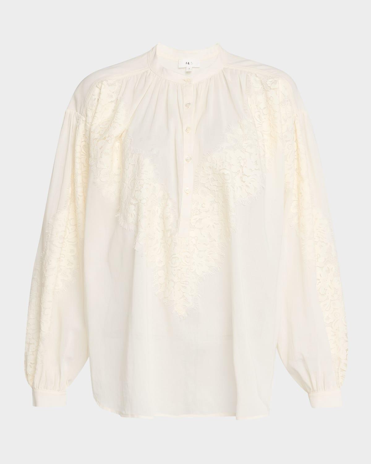 elaine high-neck lace top