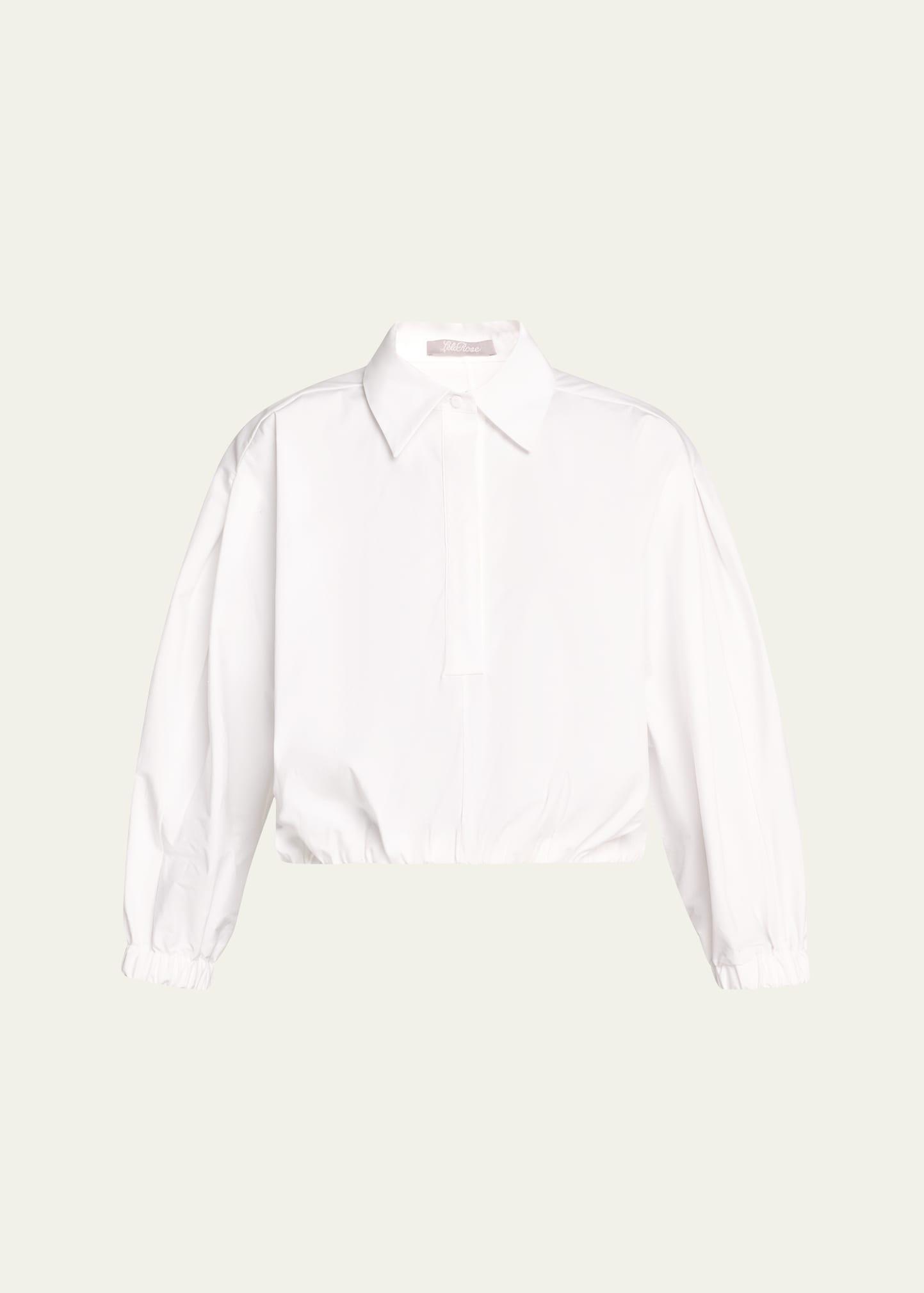 elastic button down crop top