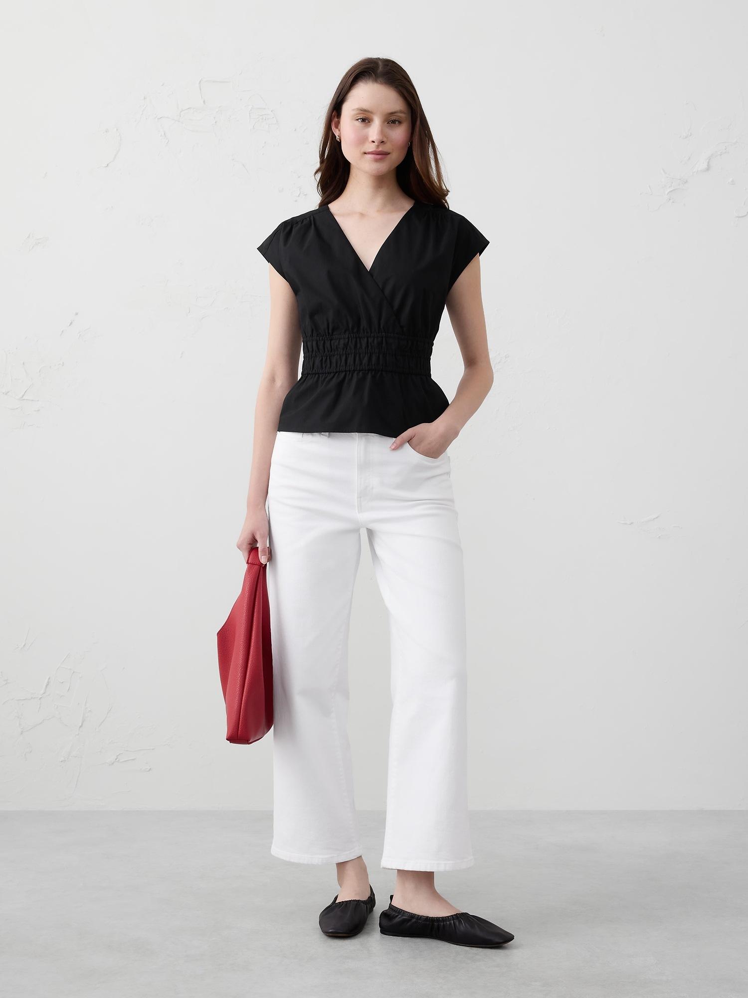 elastic surplice top