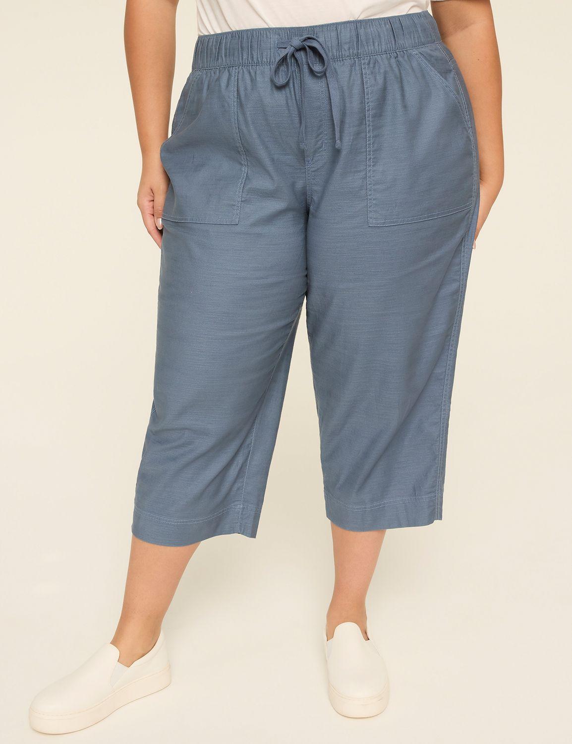 elastic tie waist capri pant