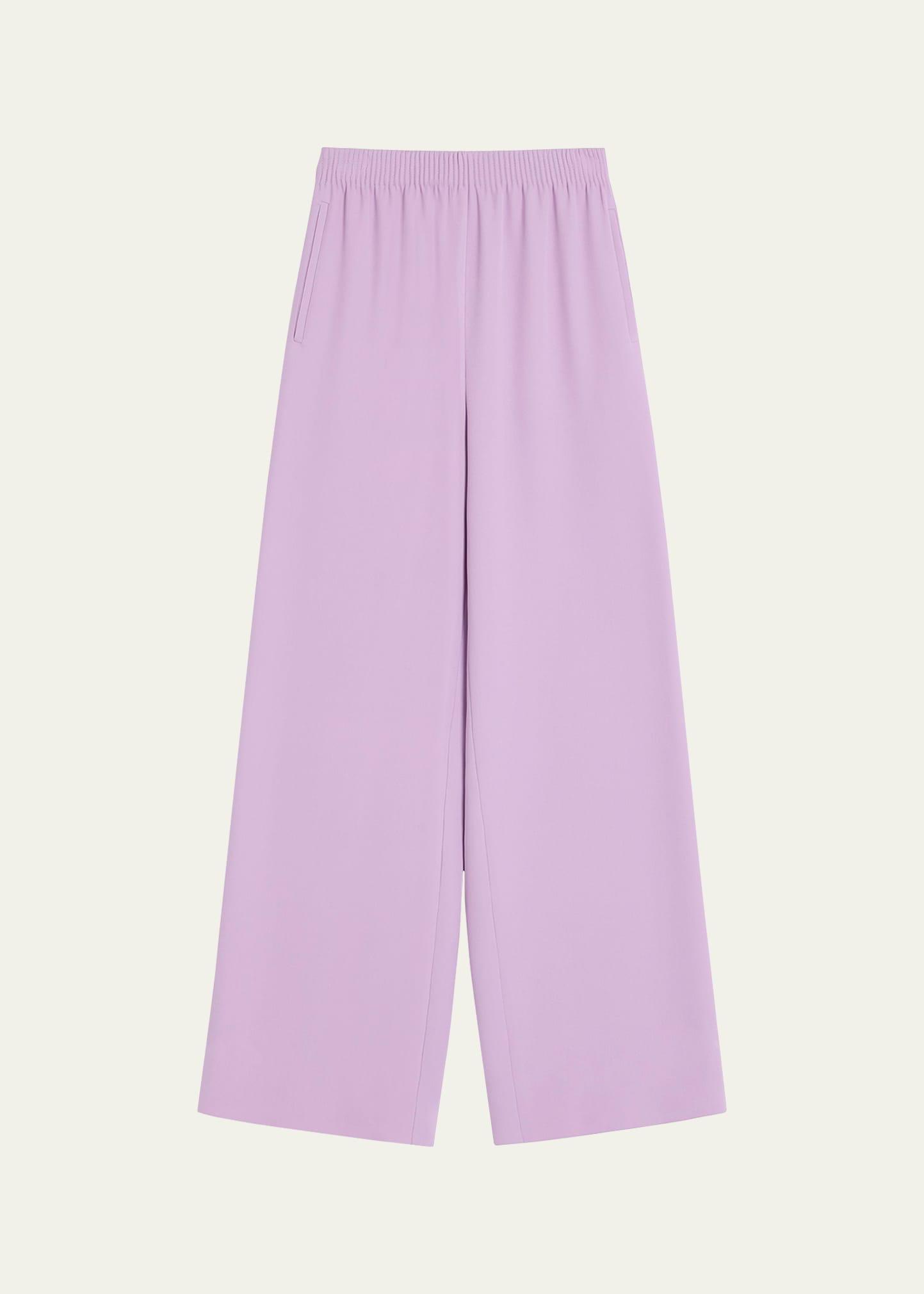 elastic wide leg trousers