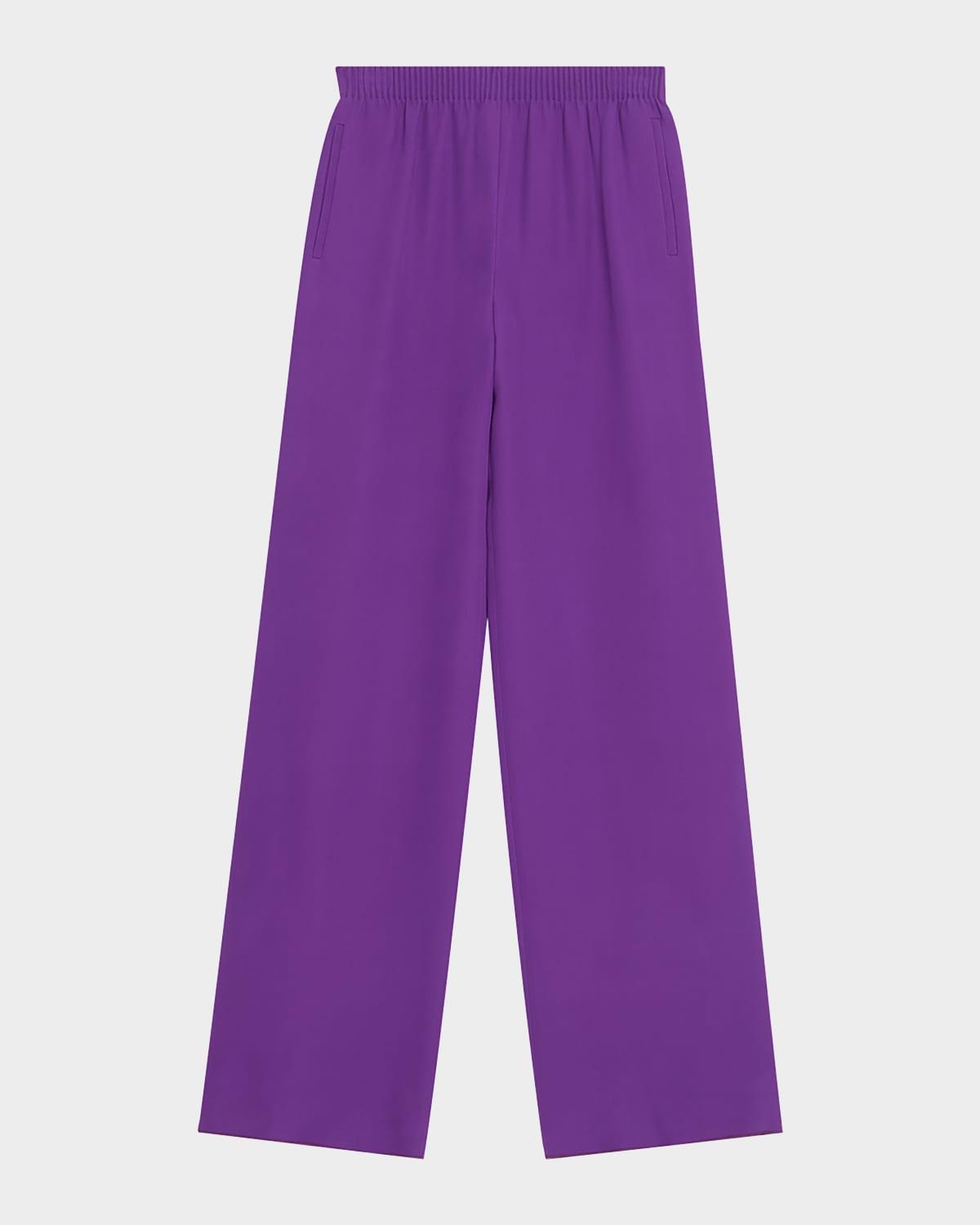 elastic wide leg trousers