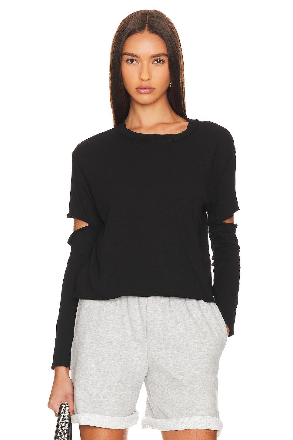 elbow cut long sleeve top
