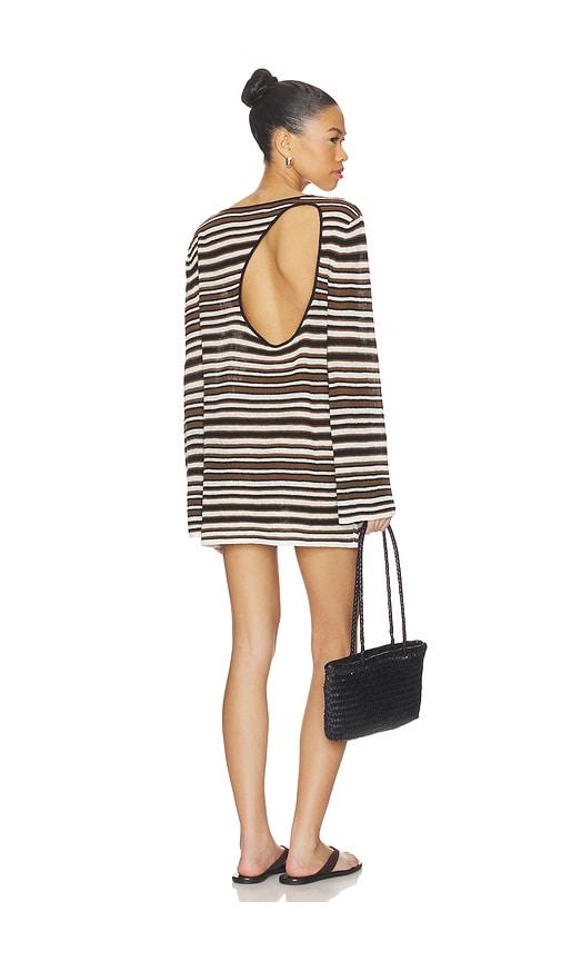 elce aura mini dress in brown.