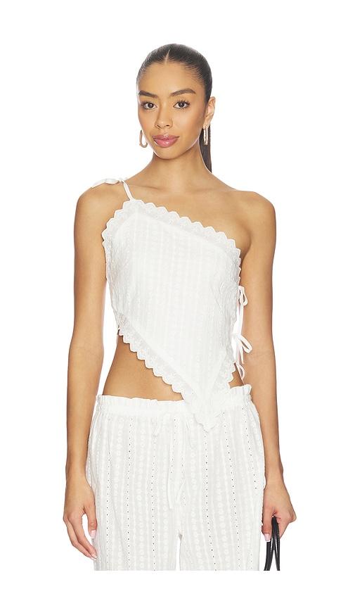 elce fiora tie top in white.