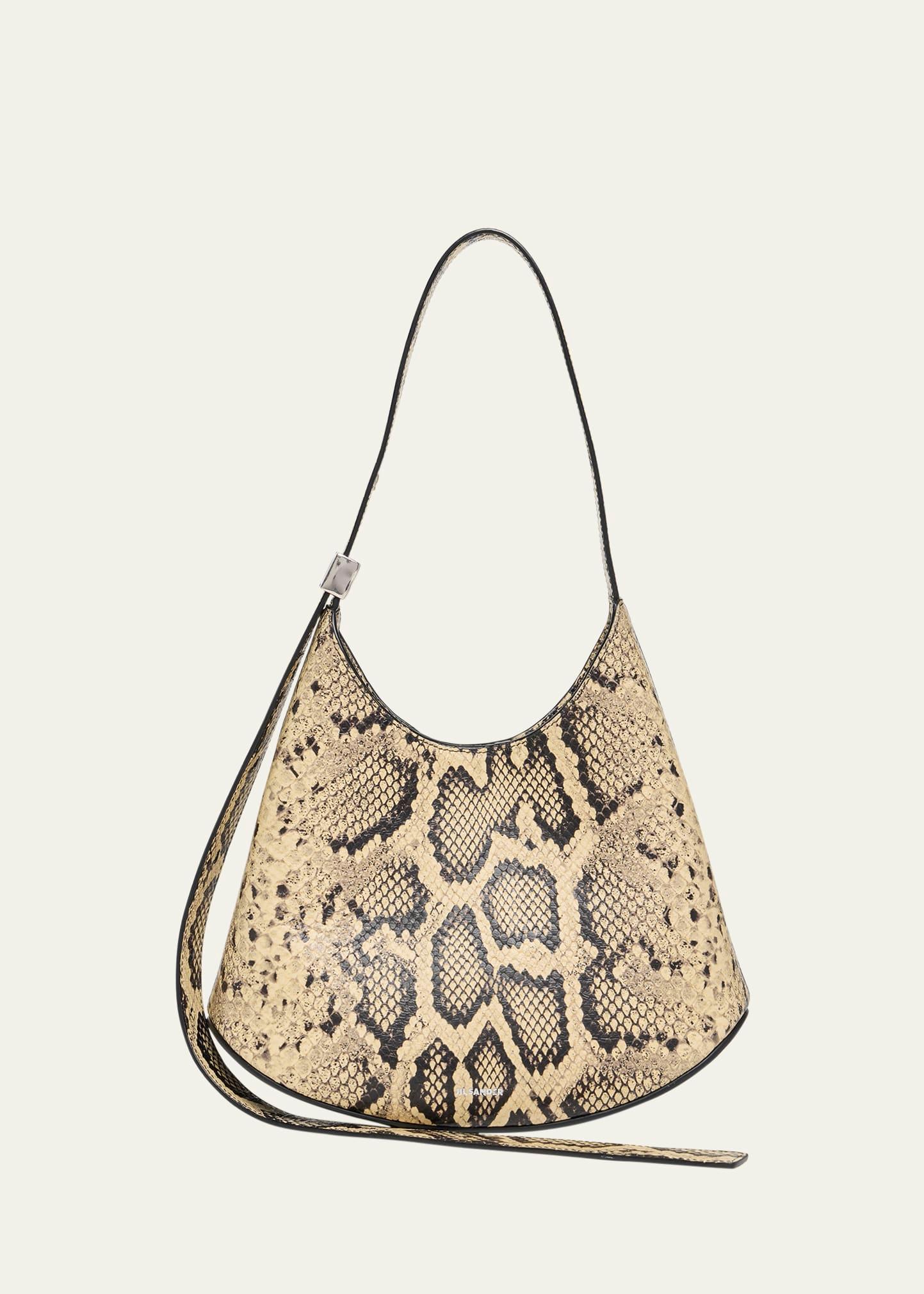 eldorado small python-embossed leather hobo bag
