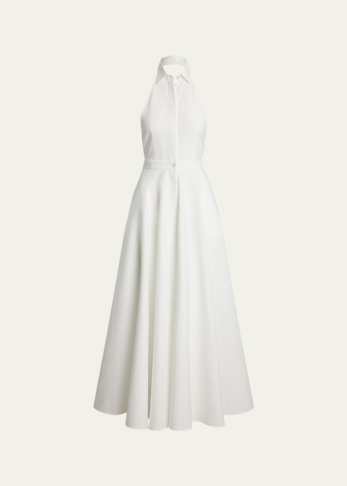 eldred cotton piqué maxi shirtdress