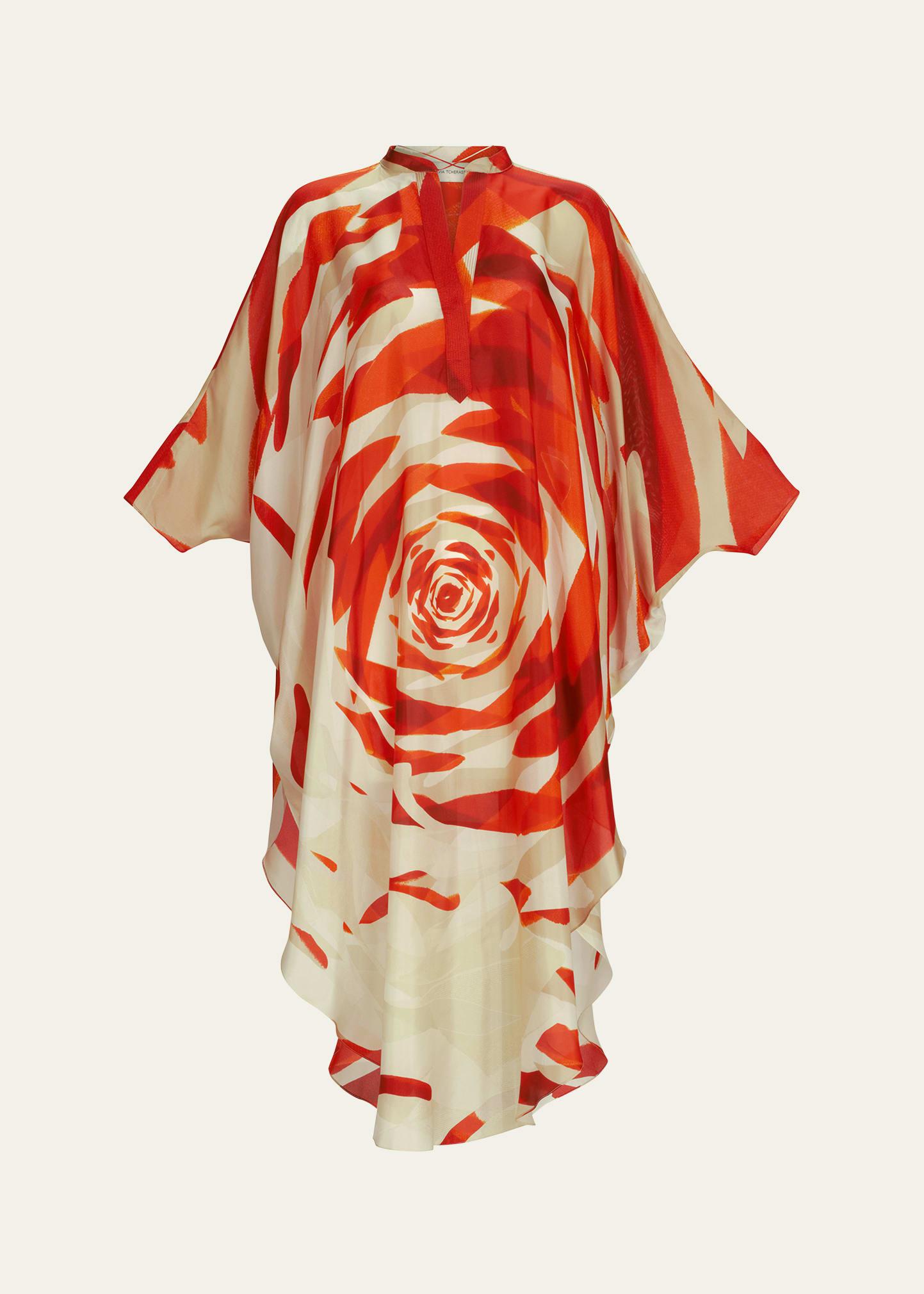 elea abstract silk tunic