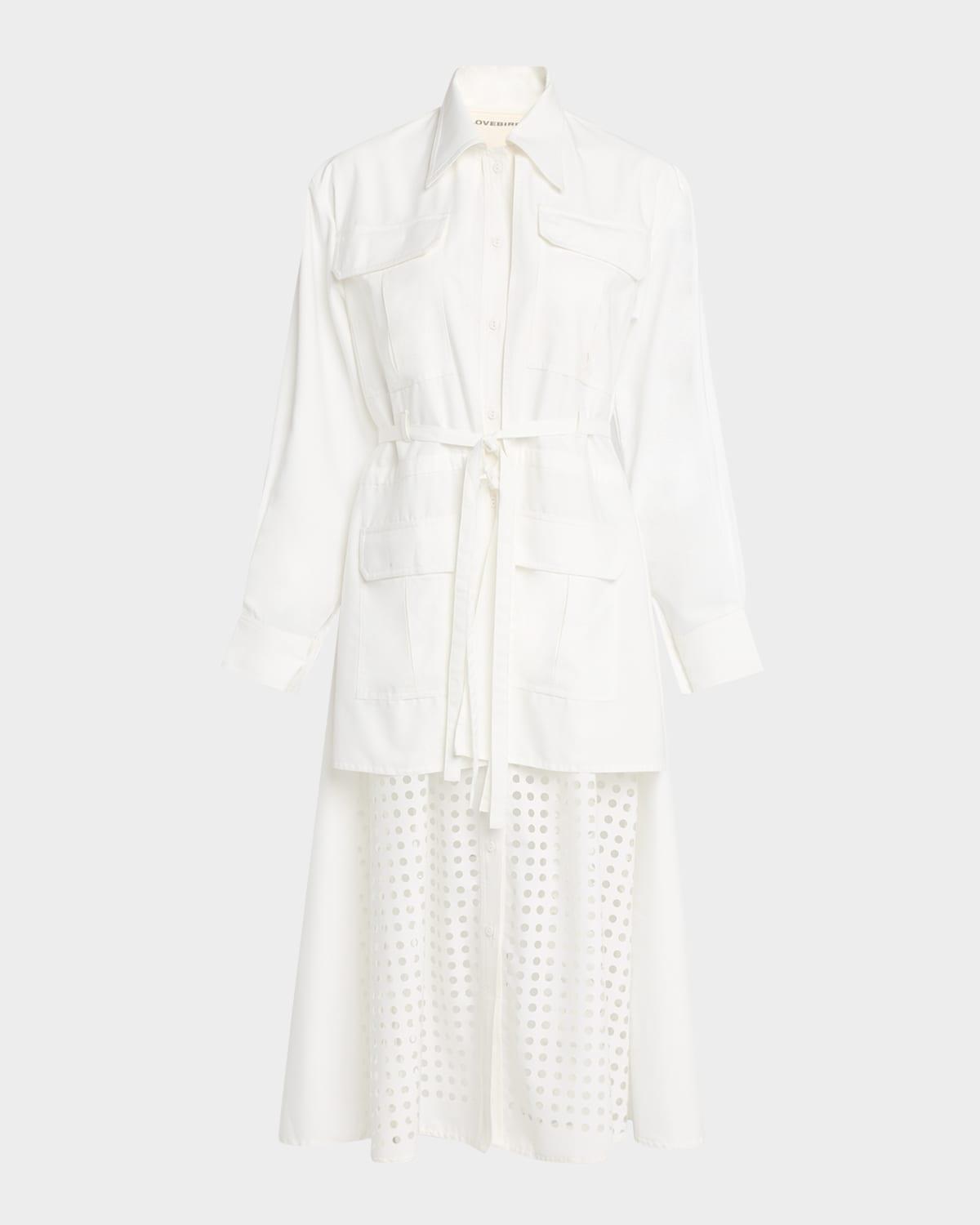 eleanor cutout tie-waist midi shirtdress