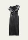 eleanor faux leather midi dress