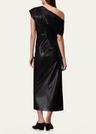 eleanor faux leather midi dress