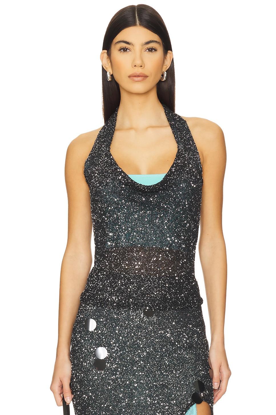 elektra sequins halter top