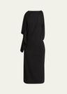 elena draped wool gabardine suiting dress