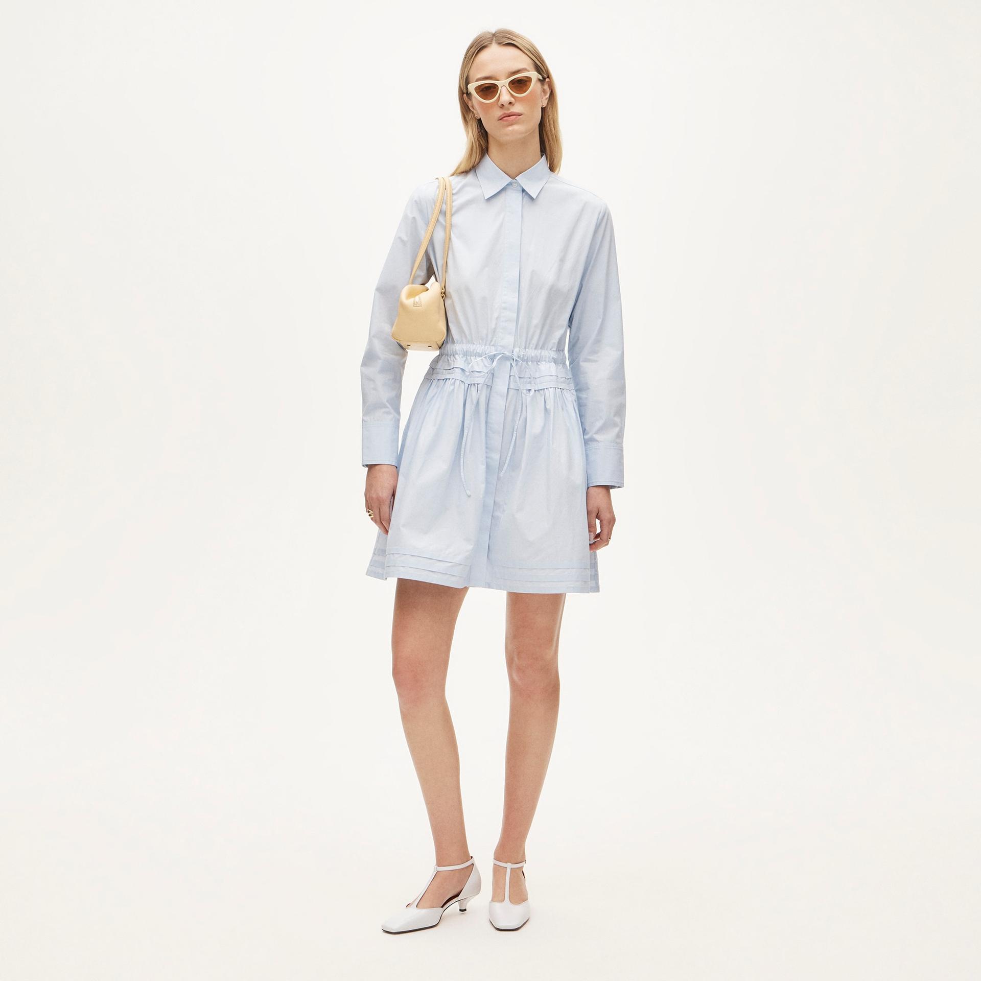 elena mini shirt-dress in bandana-print cotton poplin