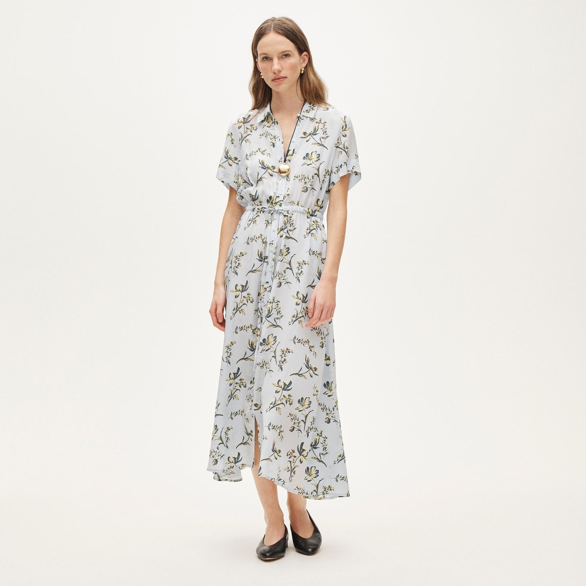 elena shirt-dress in crepe de chine