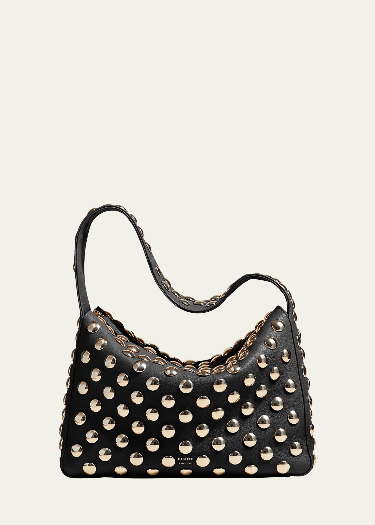 elena studded leather shoulder bag