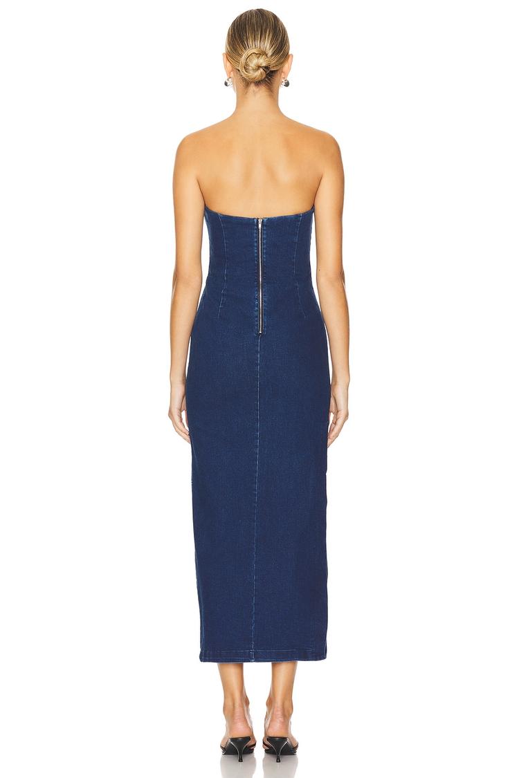 eleni denim midi dress