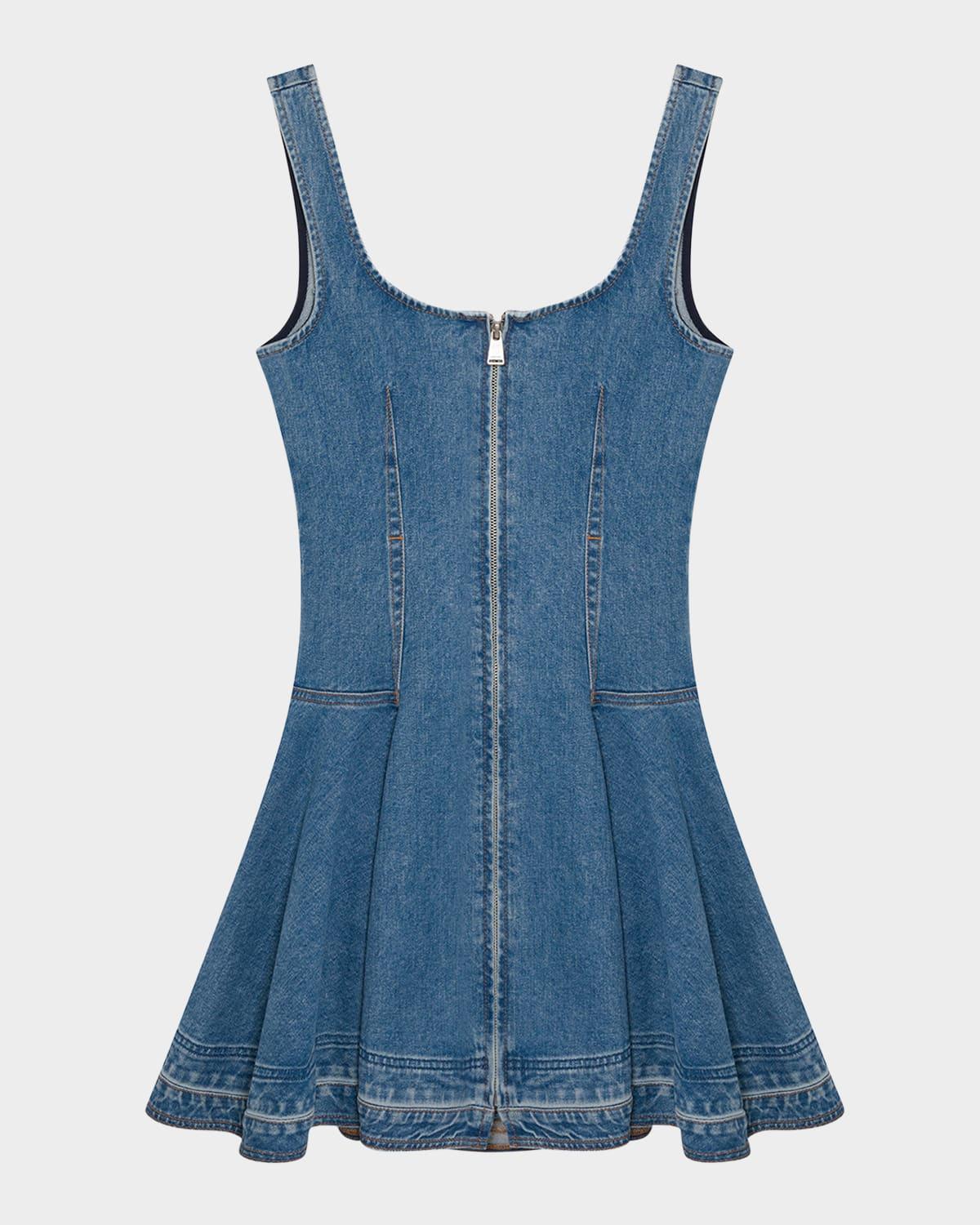 eleodra denim fit-&-flare mini dress