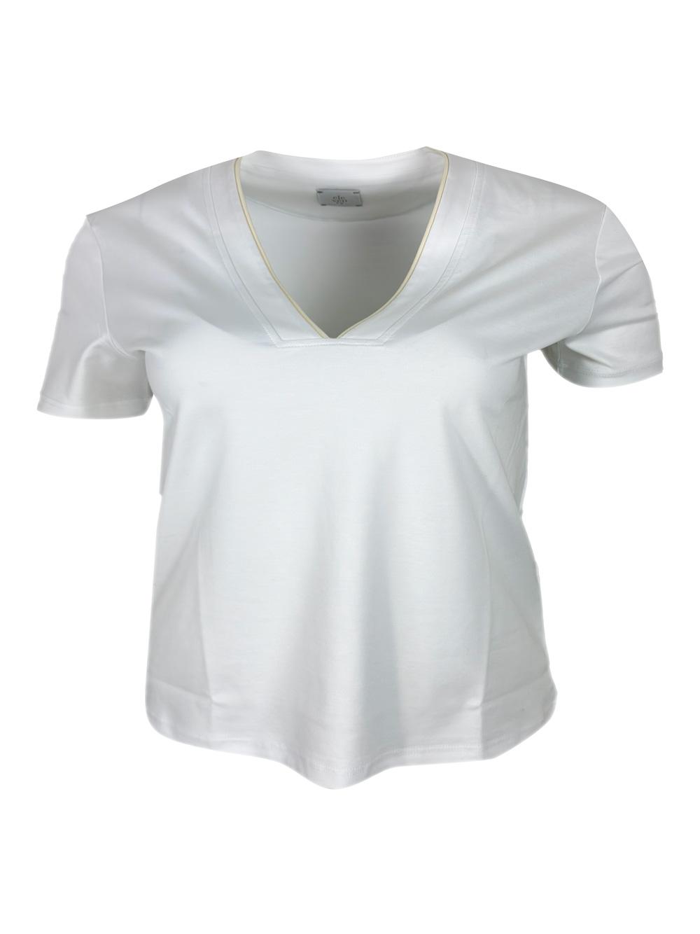 eleventy t-shirts and polos bianco - beige 100co - women