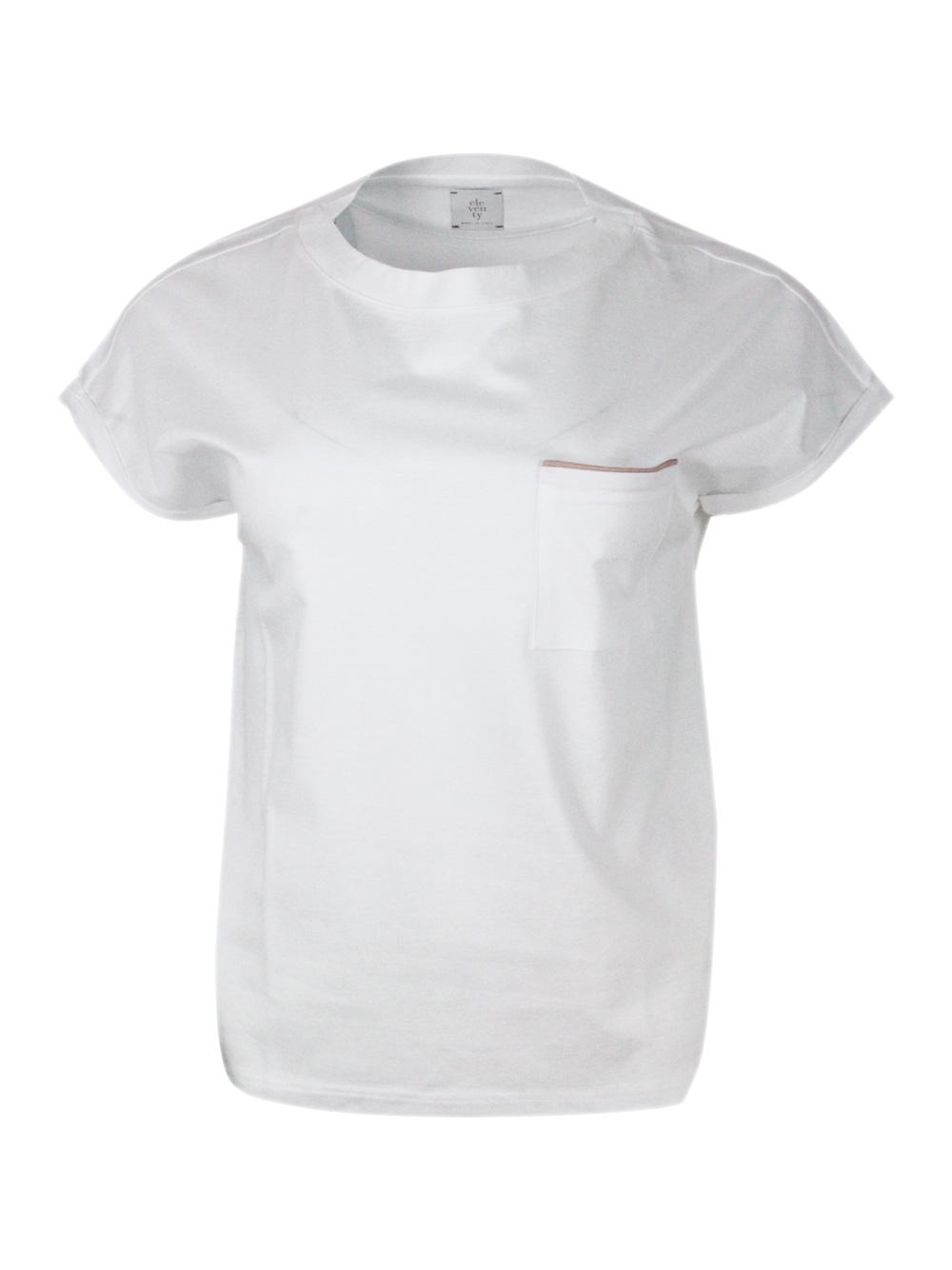 eleventy t-shirts and polos bianco - beige 70ly 30co - women