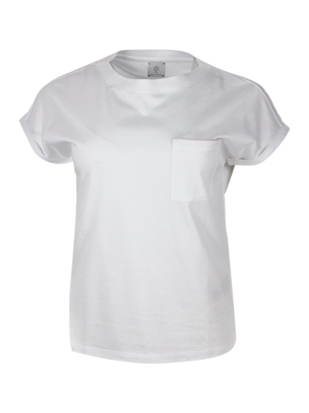 eleventy t-shirts and polos bianco - rosa 70ly 30co - women