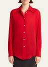 elia button down silk blouse