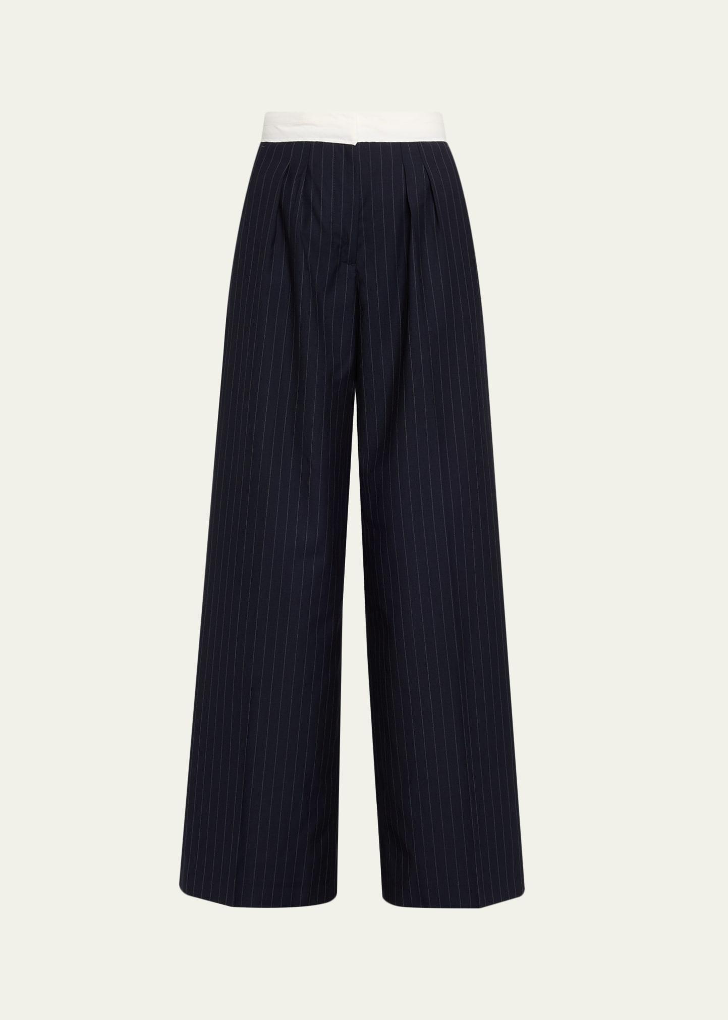 elia pinstripe italian wool pants
