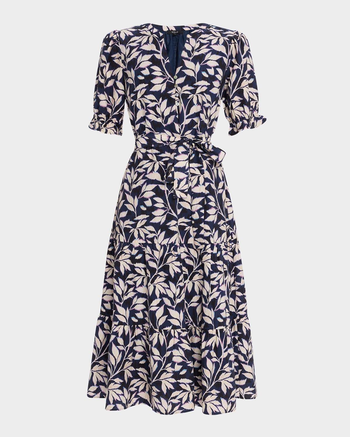 eliana tiered midi shirtdress