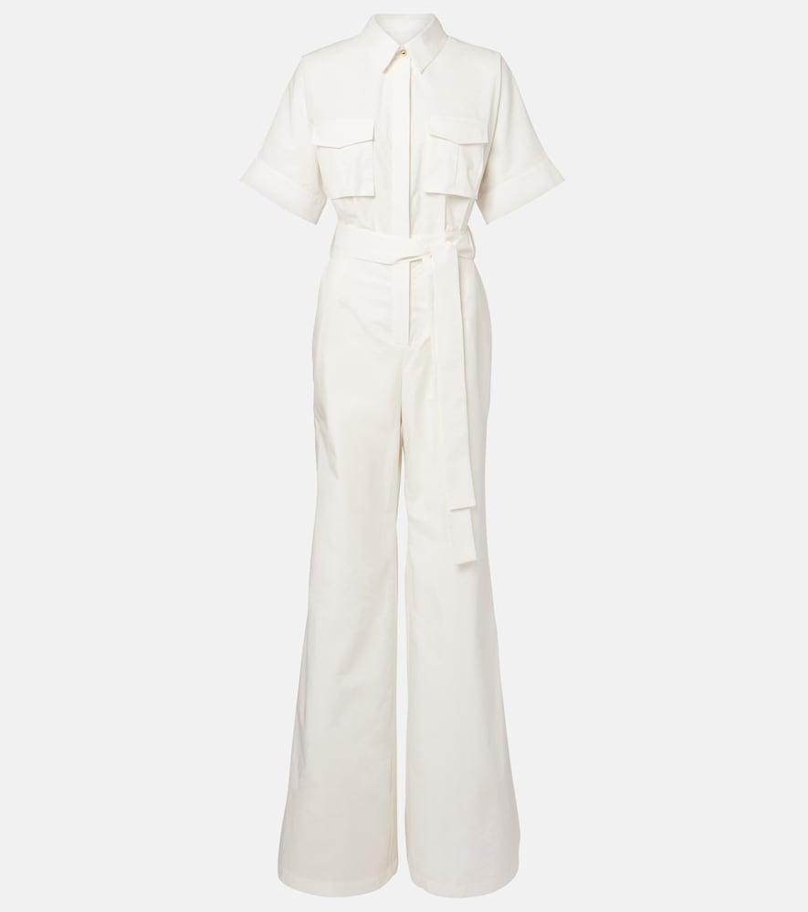 elie saab belted cotton jumpsuit