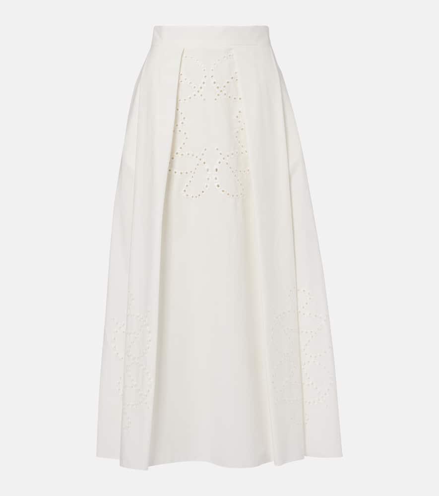 elie saab cotton midi skirt
