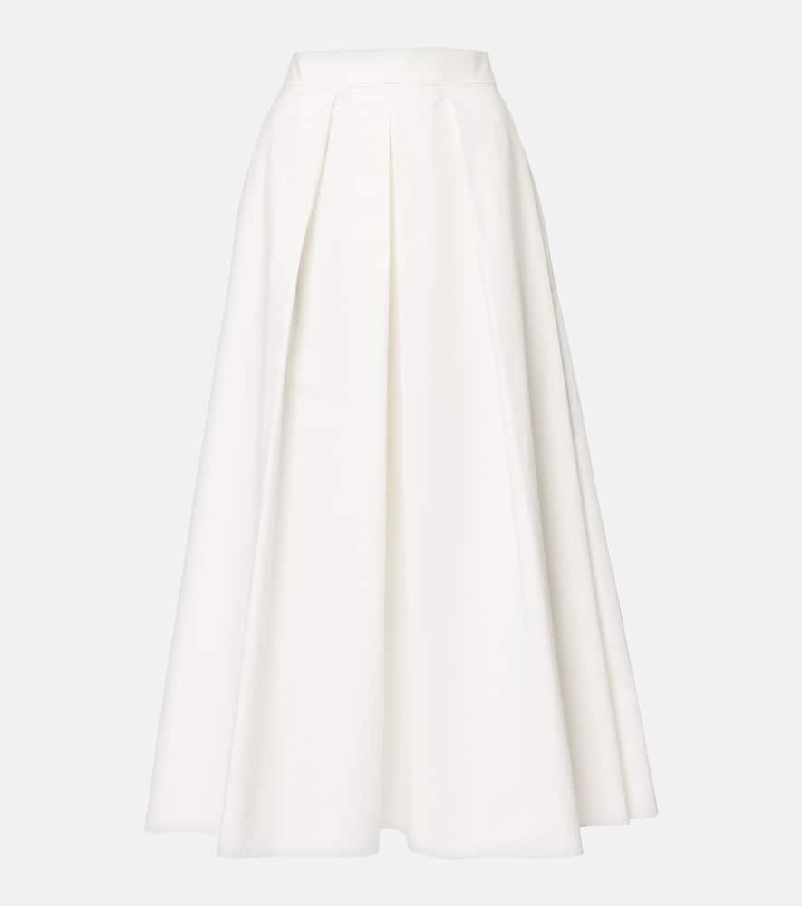 elie saab cotton popeline midi skirt