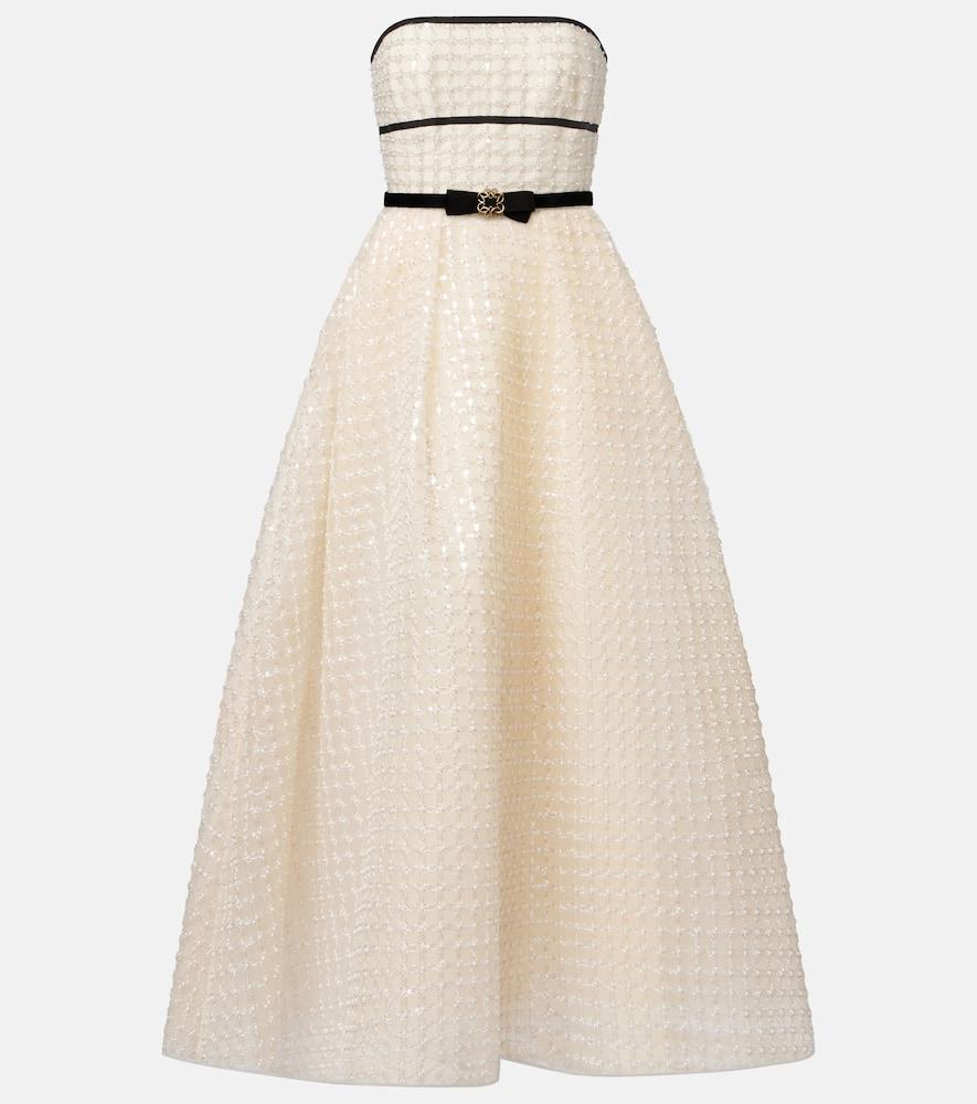 elie saab embellished belted gown