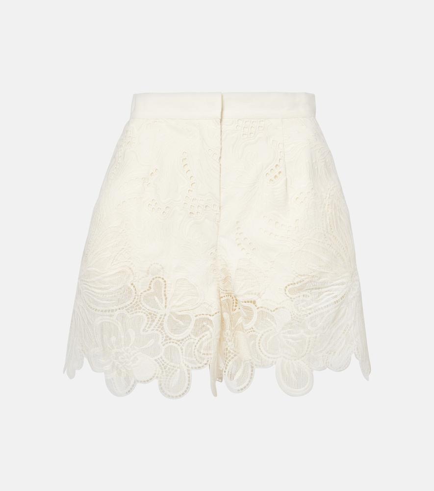 elie saab embroidered broderie anglaise shorts