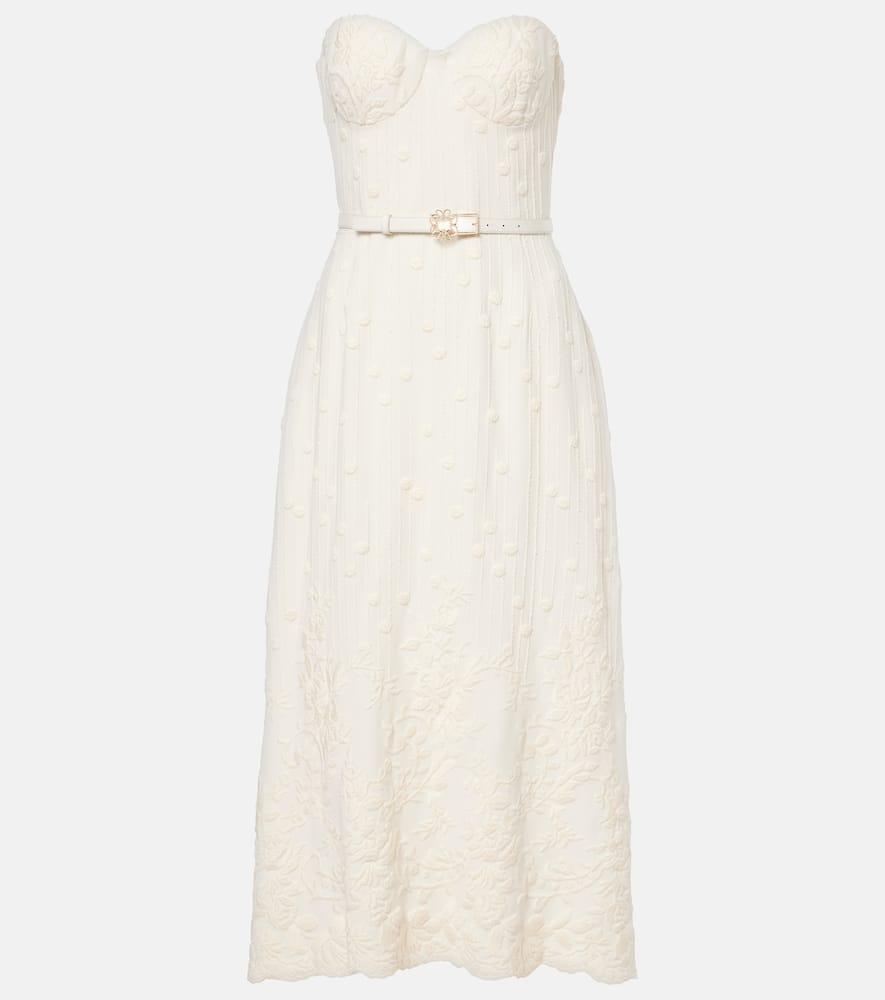 elie saab embroidered cady midi dress