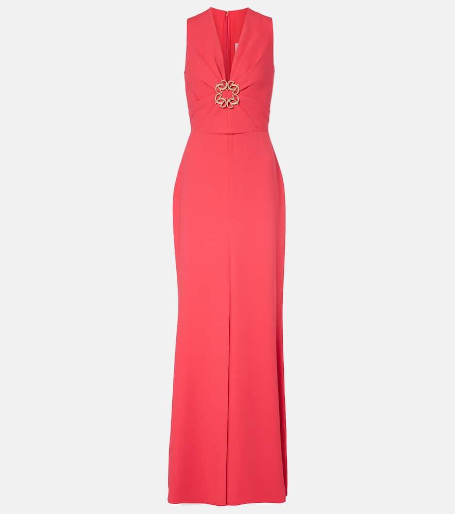 elie saab gathered embellished cady gown